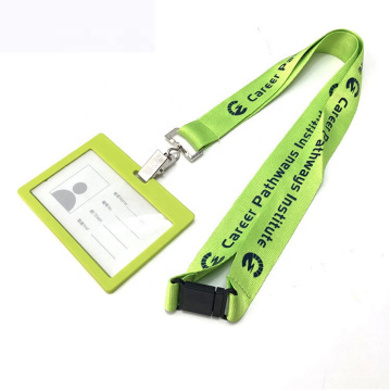 PVC ID Card Holder Sublimation Printed Lanyards Polyester Adjustable Safety Buckle Card Hoder Lanyards